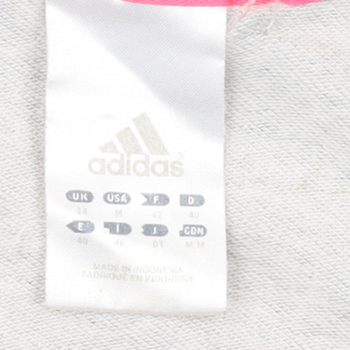 Adidas Women's Grey 1/4 Zip Hoodie Size 14 Cotton Blend