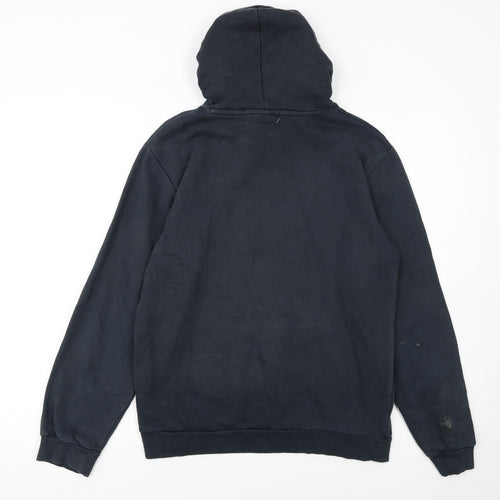 Puma Boys Black Hoodie 15-16 Years Pullover Fleece Logo Sweatshirt