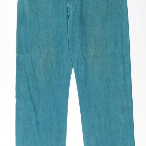 Levi's 501XX Men's Teal Blue Straight Denim Jeans W38 L34 Classic Fit