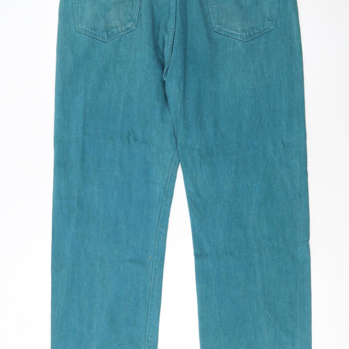 Levi's 501XX Men's Teal Blue Straight Denim Jeans W38 L34 Classic Fit