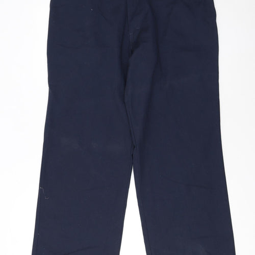 Dickies Men Blue 36x30 Regular Fit Work Chino Trousers