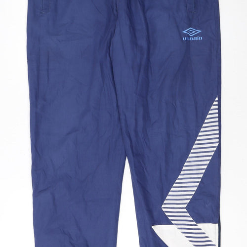 Umbro Men's Blue Track Pants L Lightweight Vintage Sports Tapered