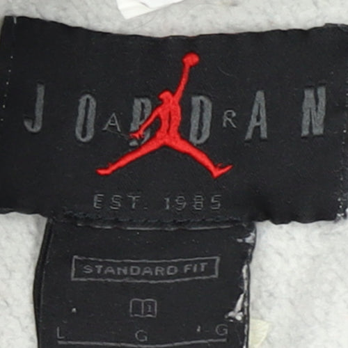 Jordan Women’s Grey Pullover Hoodie L Standard Fit Logo Detail