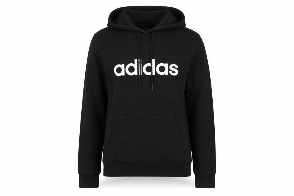 Front view of Adidas Women's Black Pullover Hoodie Small UK 8-10 Logo Front
