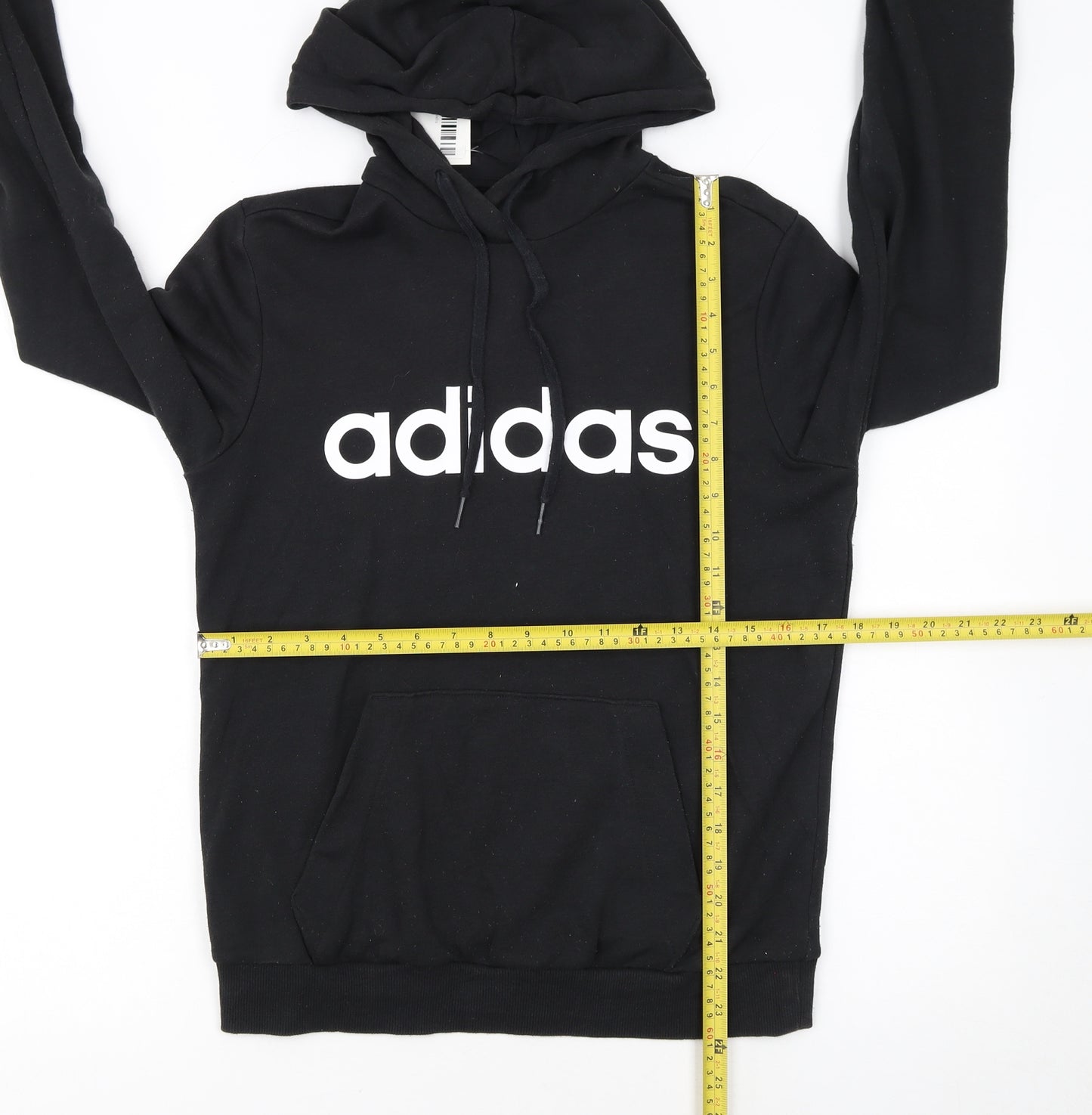 Adidas Women's Black Pullover Hoodie Small UK 8-10 Logo Front