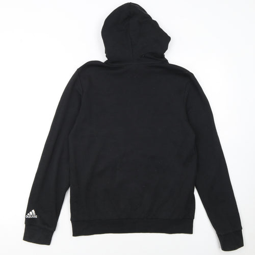 Adidas Women's Black Pullover Hoodie Small UK 8-10 Logo Front