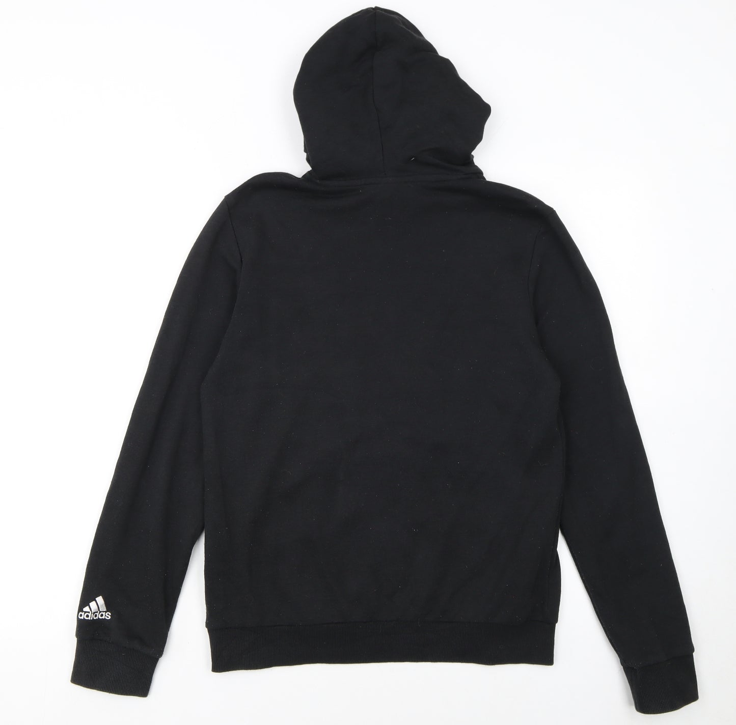 Adidas Women's Black Pullover Hoodie Small UK 8-10 Logo Front