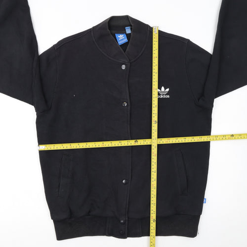 Adidas Womens Black Size 16 Varsity Jacket Cotton Blend
