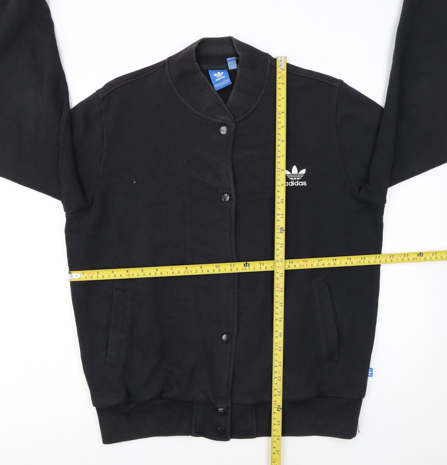 Adidas Womens Black Size 16 Varsity Jacket Cotton Blend