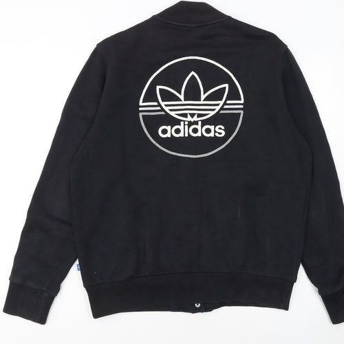 Adidas Womens Black Size 16 Varsity Jacket Cotton Blend