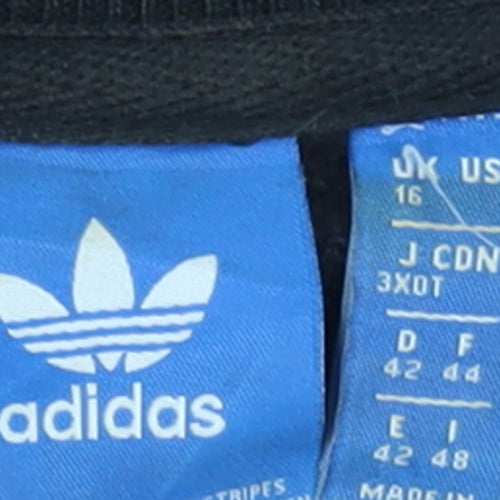 Adidas Womens Black Size 16 Varsity Jacket Cotton Blend