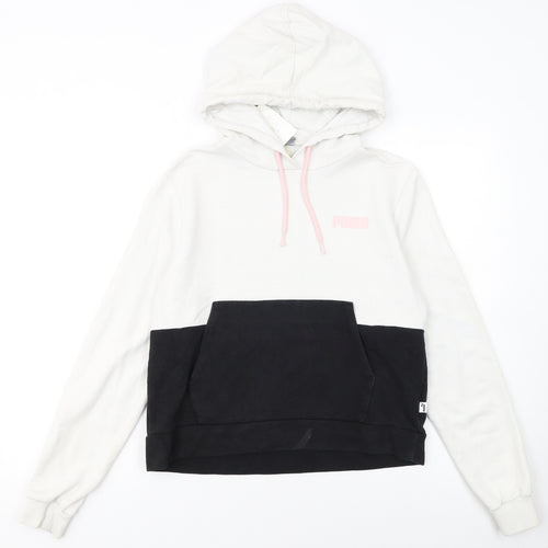 Puma Women’s White & Black Colourblock Hoodie Size S