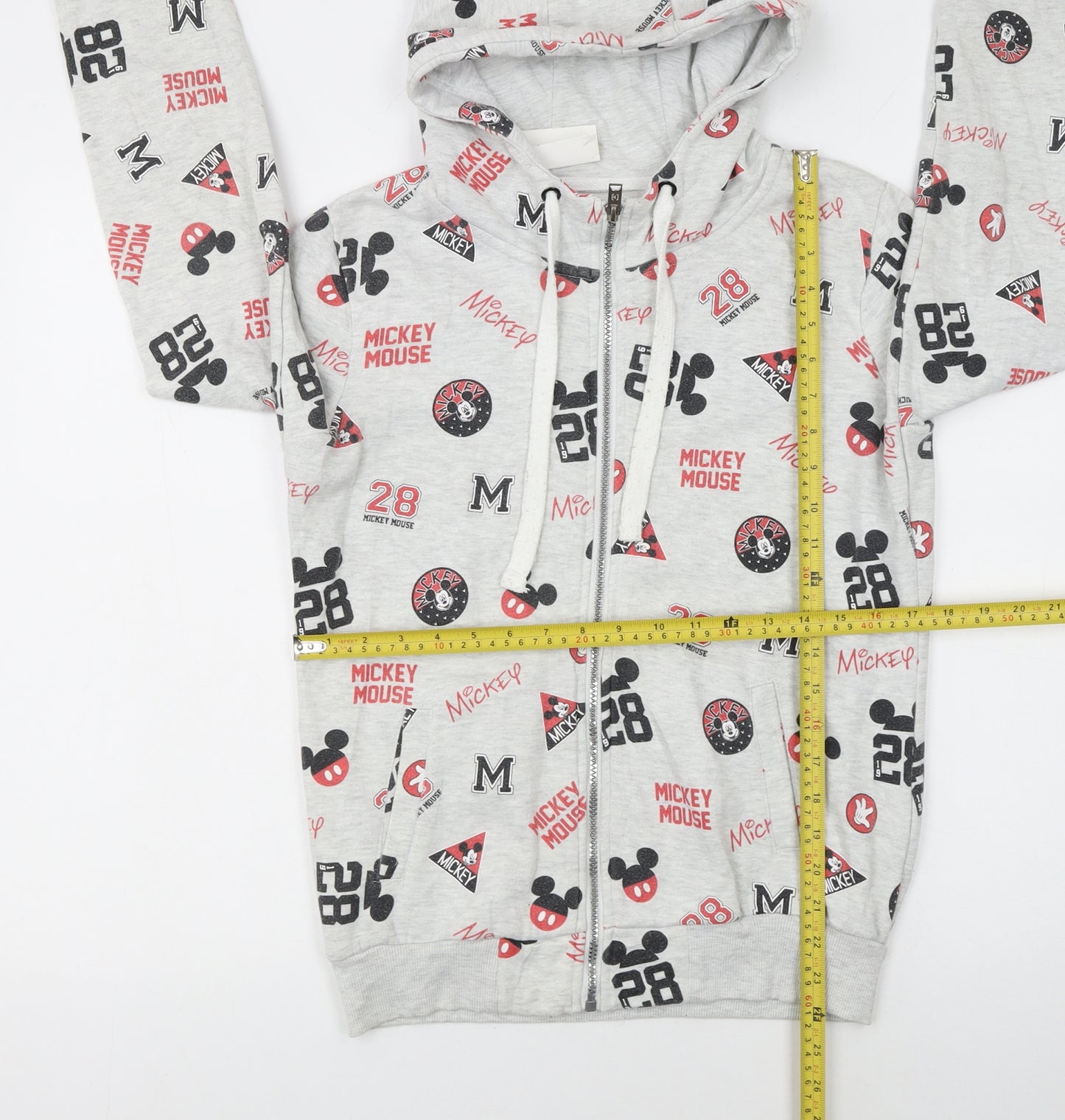 Disney CROPP Women's Grey Mickey Mouse Full Zip Hoodie Size S