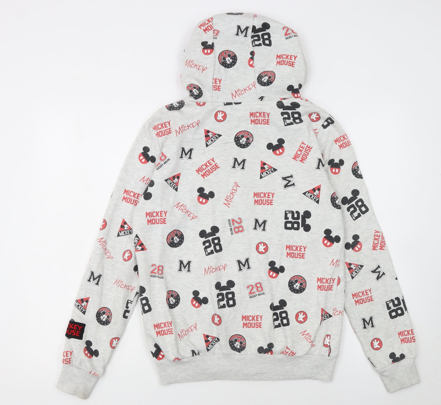 Disney CROPP Women's Grey Mickey Mouse Full Zip Hoodie Size S