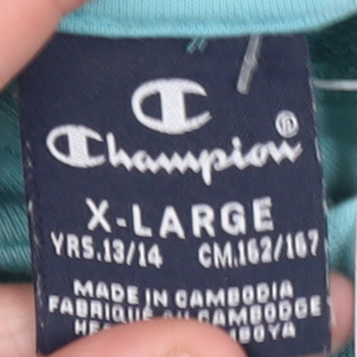 Champion Girls Blue Pullover Hoodie Size 13-14 Years Regular Fit