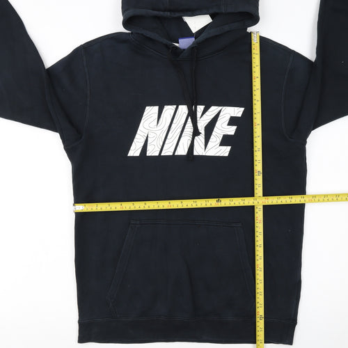 Nike Women's Black Small Pullover Hoodie with Logo Print