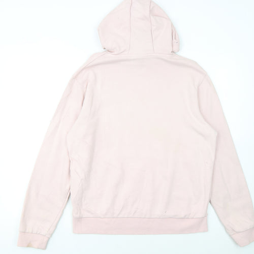 Ellesse Womens Pink Pullover Hoodie UK 14 Cotton Blend Casual