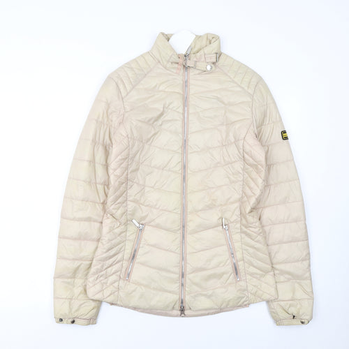 Barbour International Womens Beige Quilted Puffer Jacket UK 8