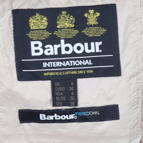 Barbour International Womens Beige Quilted Puffer Jacket UK 8