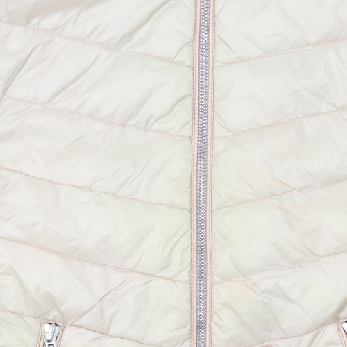 Barbour International Womens Beige Quilted Puffer Jacket UK 8