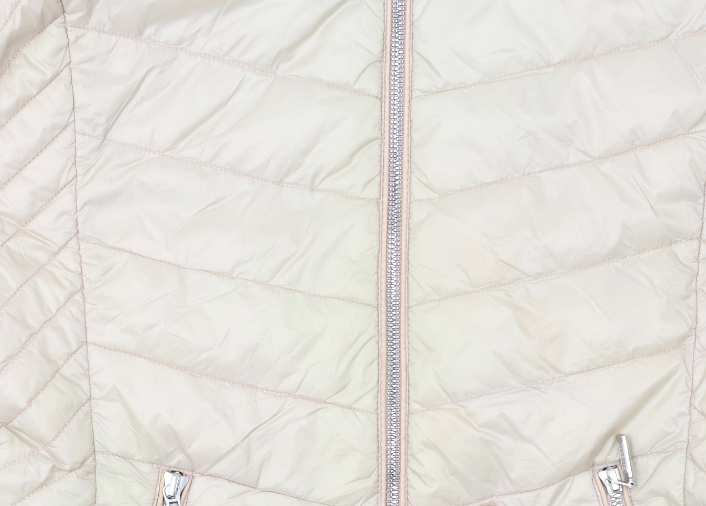 Barbour International Womens Beige Quilted Puffer Jacket UK 8