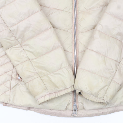 Barbour International Womens Beige Quilted Puffer Jacket UK 8