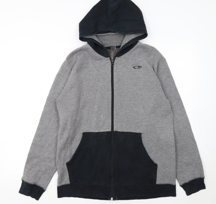 Champion Womens Grey Full Zip Hoodie XL 16-18 Fleece Lined Casual