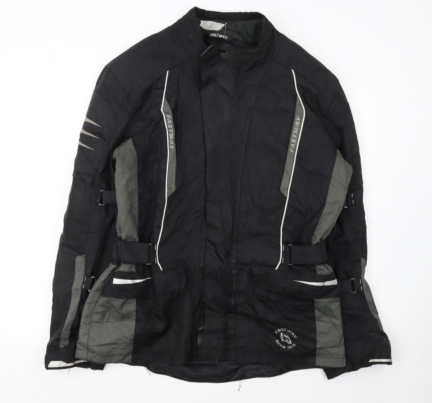 FASTWAY Men's Black XL Motorcycle Jacket Water Resistant Riding Coat