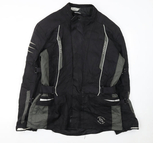 FASTWAY Men's Black XL Motorcycle Jacket Water Resistant Riding Coat
