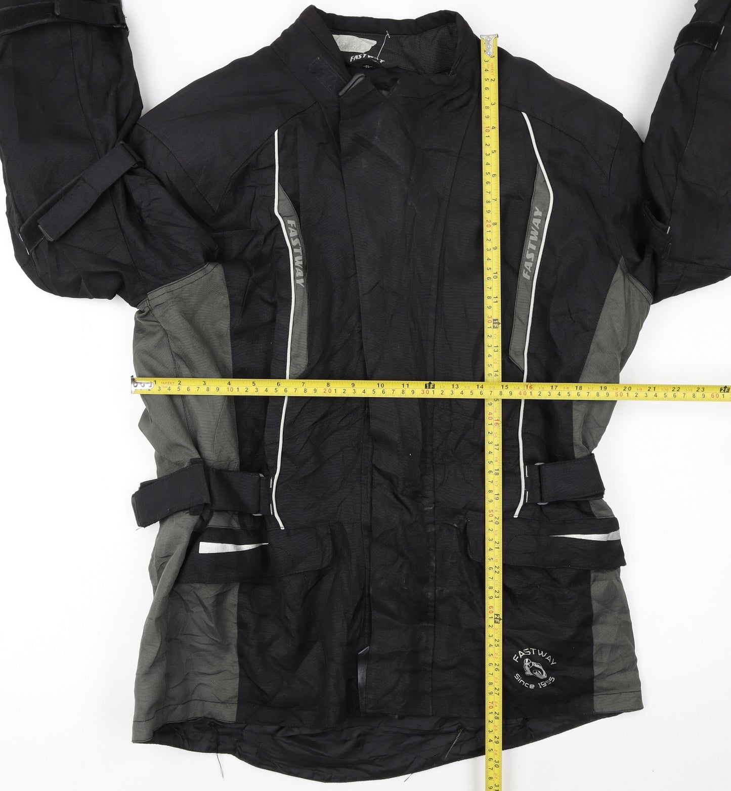FASTWAY Men's Black XL Motorcycle Jacket Water Resistant Riding Coat