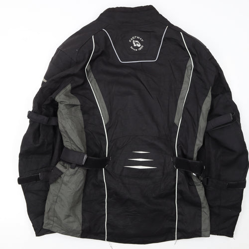 FASTWAY Men's Black XL Motorcycle Jacket Water Resistant Riding Coat