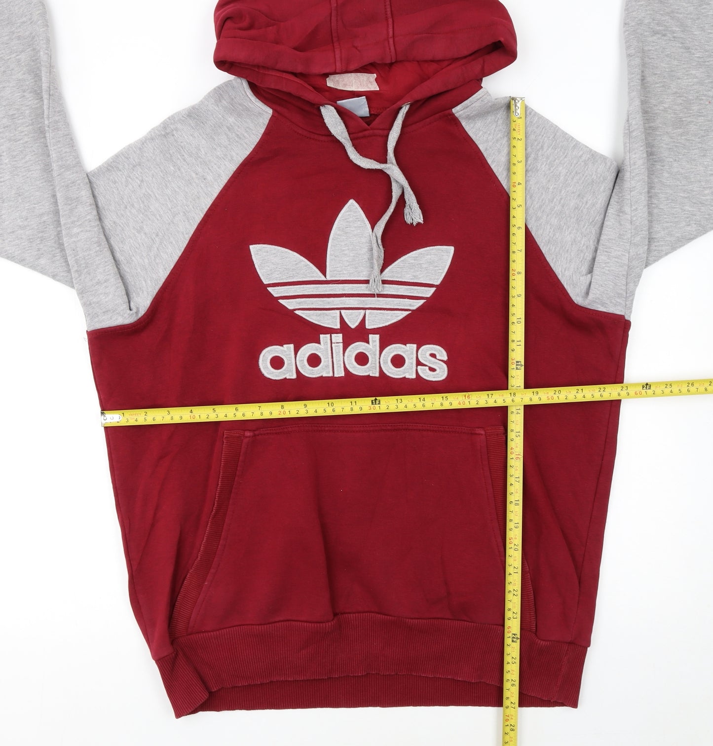 Adidas Men’s Red Grey 2XL Pullover Hoodie with Logo Graphic