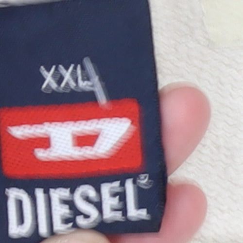 Diesel Women Beige Graphic Crew Neck Sweatshirt XXL Cotton