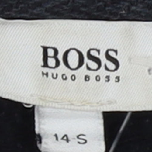 Hugo Boss Womens Black Full Zip Hoodie Size 14 Logo Hooded Sweatshirt