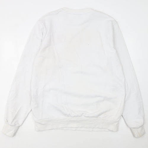 Diesel Men’s White XL Pullover Sweatshirt Crew Neck Logo Cotton