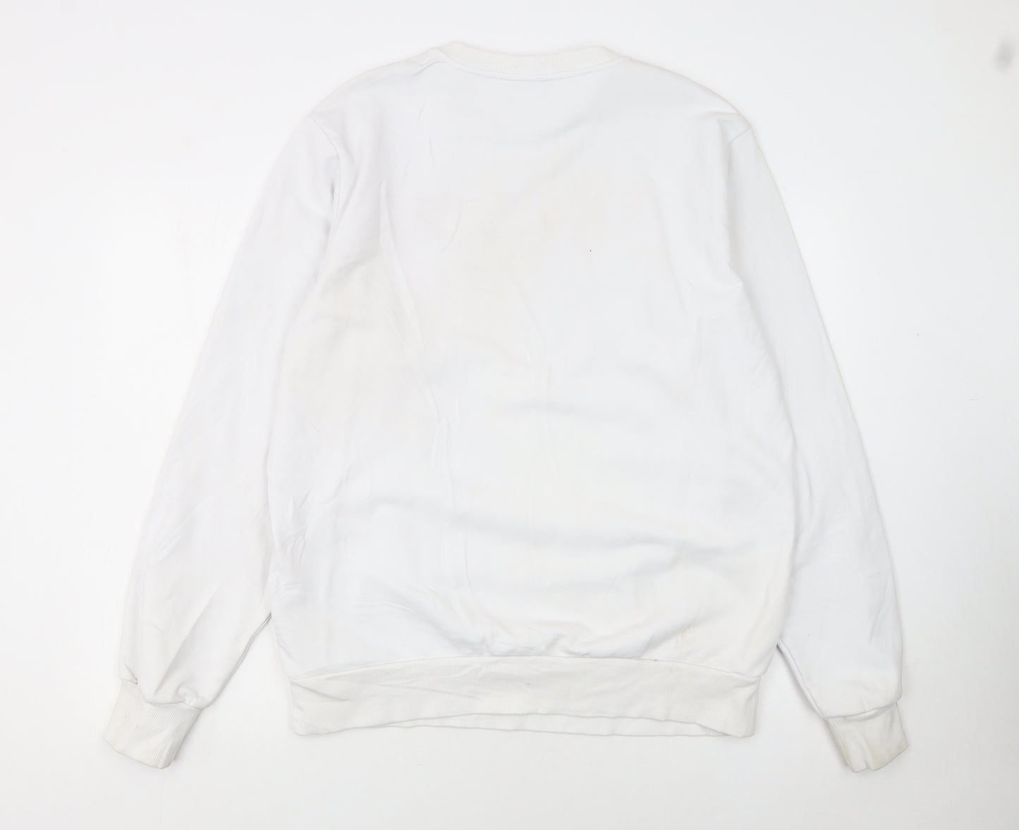 Diesel Men’s White XL Pullover Sweatshirt Crew Neck Logo Cotton