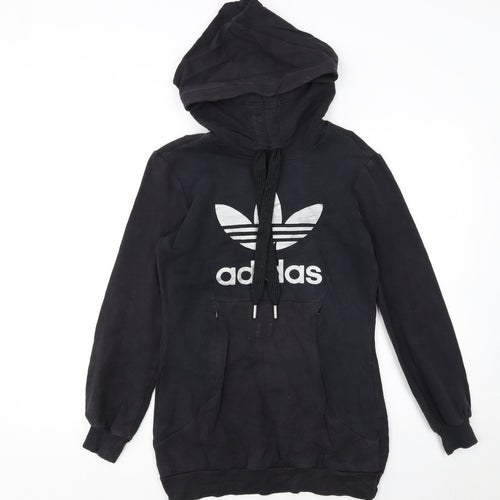 Adidas Womens Black Hoodie Size 6 Pullover Hooded Sweatshirt