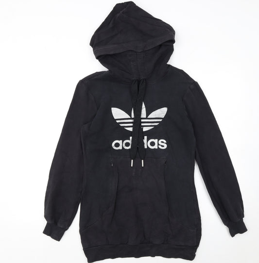 Adidas Womens Black Hoodie Size 6 Pullover Hooded Sweatshirt