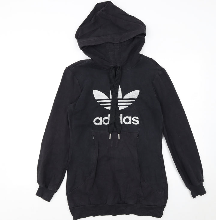 Adidas Womens Black Hoodie Size 6 Pullover Hooded Sweatshirt
