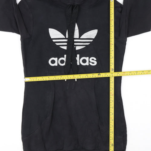 Adidas Womens Black Hoodie Size 6 Pullover Hooded Sweatshirt