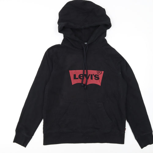 Levi's Women's Black Small Pullover Hoodie with Red Logo