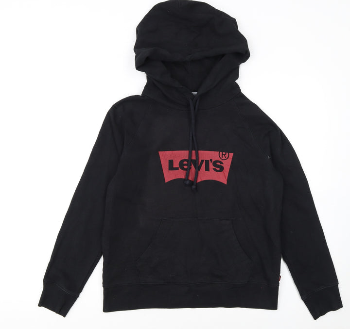 Levi's Women's Black Small Pullover Hoodie with Red Logo