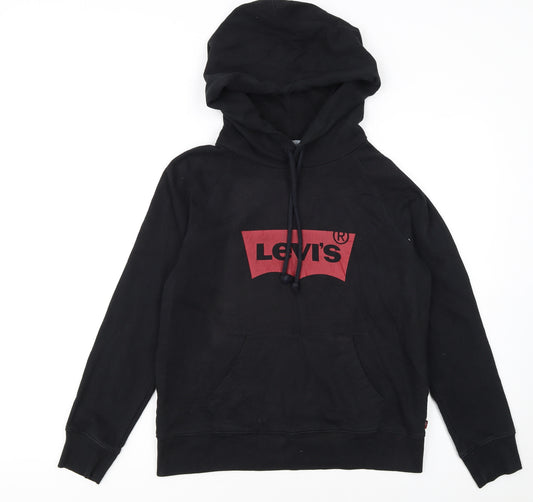 Levi's Women's Black Small Pullover Hoodie with Red Logo