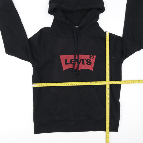 Levi's Women's Black Small Pullover Hoodie with Red Logo