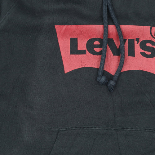 Levi's Women's Black Small Pullover Hoodie with Red Logo