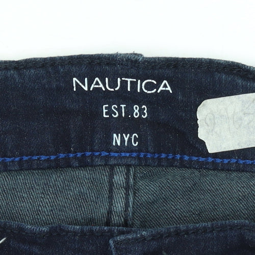 Nautica Men's Blue Straight Denim Jeans 32W x 32L Stretch Regular Fit