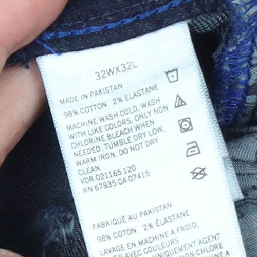 Nautica Men's Blue Straight Denim Jeans 32W x 32L Stretch Regular Fit