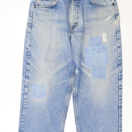 Carhartt Women Blue 16 Relaxed Fit Stone Wash Straight Jeans