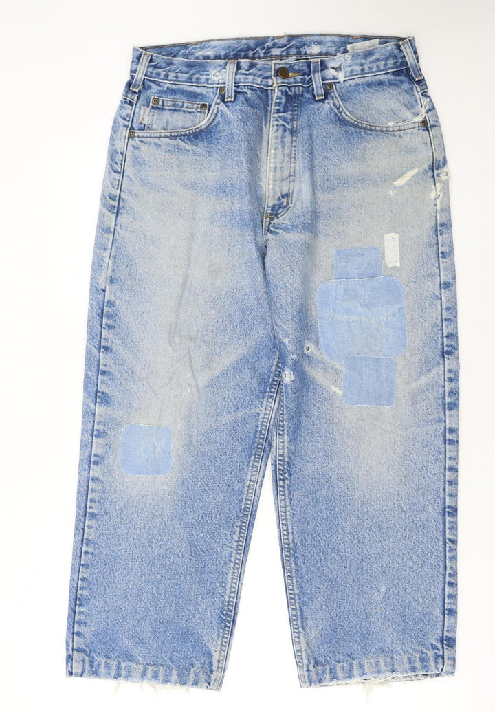 Carhartt Women Blue 16 Relaxed Fit Stone Wash Straight Jeans