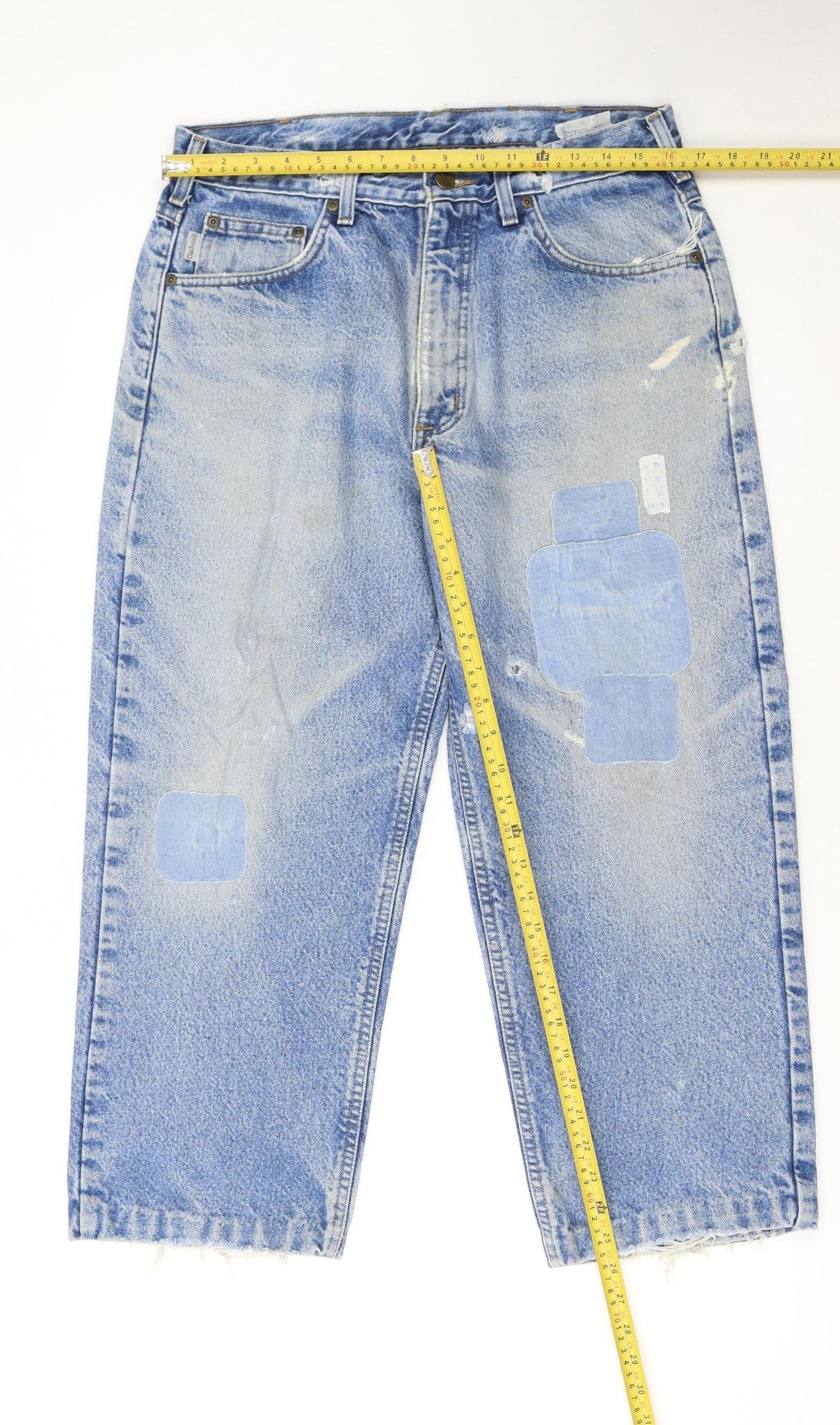 Carhartt Women Blue 16 Relaxed Fit Stone Wash Straight Jeans